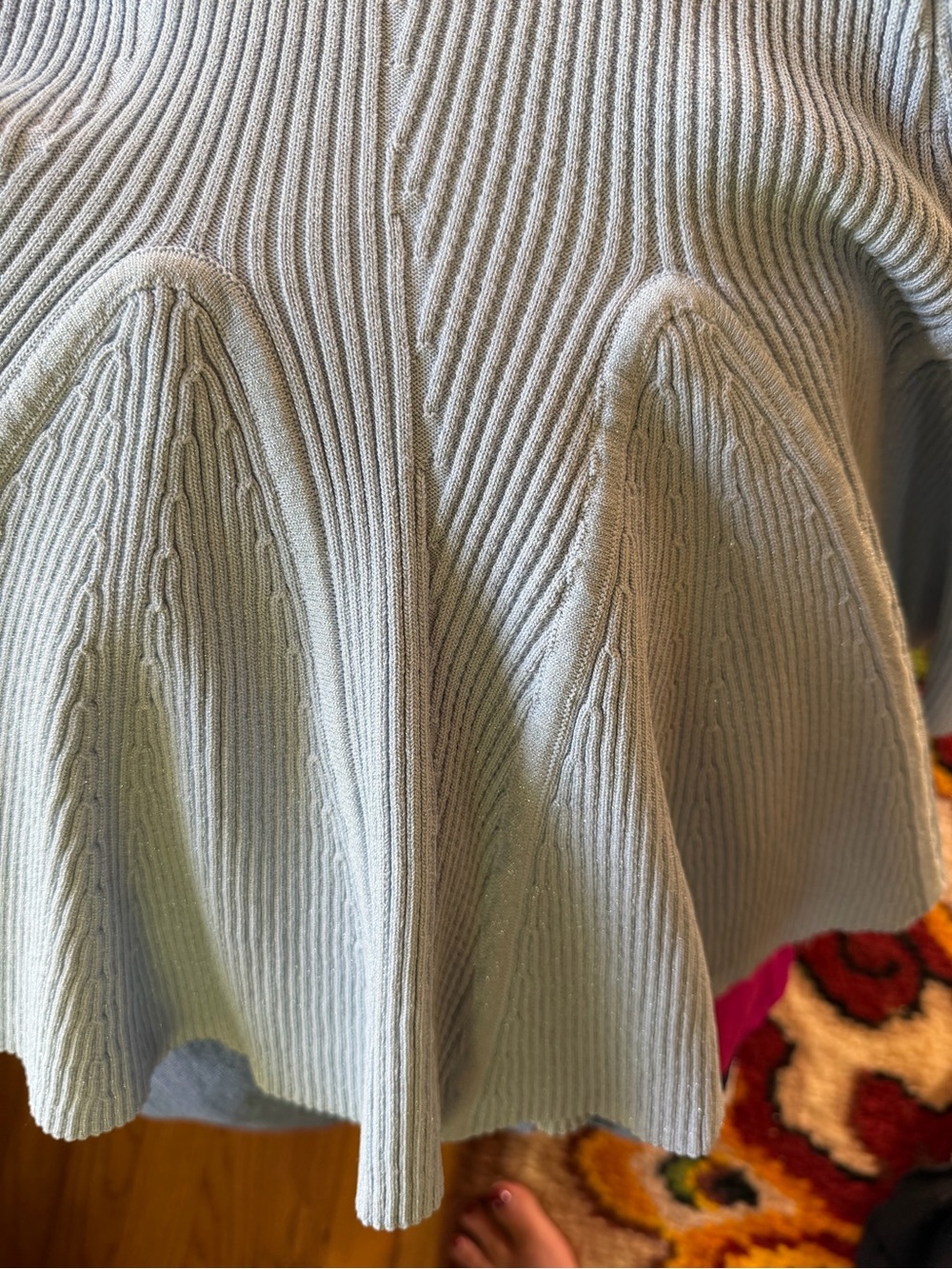 Retrofete Erica metallic knit dress Off-Shoulder Light Blue Fit-and-Flare mini S - Picture 8 of 9
